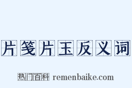 片笺片玉反义词是什么意思的图片